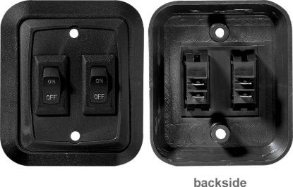 RV DESIGNER WALLPLATESWITCH BLACK DOUBLE 3 - S656