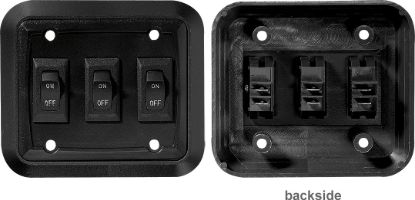 RV DESIGNER WALLPLATESWITCH BLACK TRIPLE 3 - S660