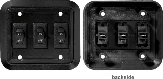 RV DESIGNER WALLPLATESWITCH BLACK TRIPLE 3 - S660