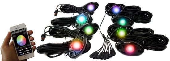 RACESPORT LT COLORSMART 8-LED GLOW POD BLACK KIT - LD8KITCS