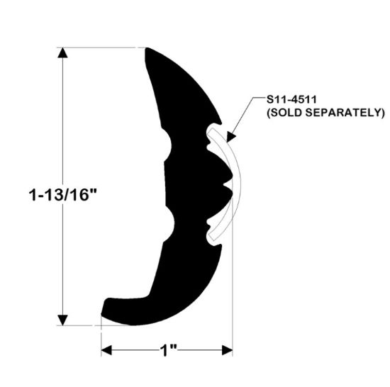 TACO METALS RIGID RUB RAIL  BLACK 20 - V219679BKA