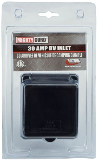 VALTERRA LLC 30A INLET  BLACK  CARDED - A1030INBKV
