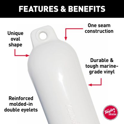 TAYLOR MADE 4.5' X 16' HULL GARD FENDER WHITE - 1021