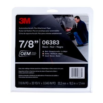 3M ATTACH TAPE 7/8'X20YD BLK - 06383