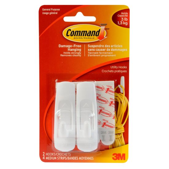 3M COMMAND  MEDIUM UTILITY HOOKS - 17001ES