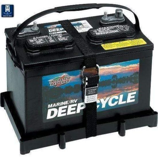 T-H MARINE 24 SERIES BATTERY TRAY W/ SS STRAP - NBH24SSCDP