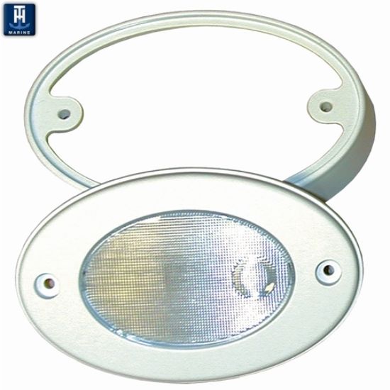 T-H MARINE WHITE OVAL COURTESY LED W/ MNT RING - OCL2KDP