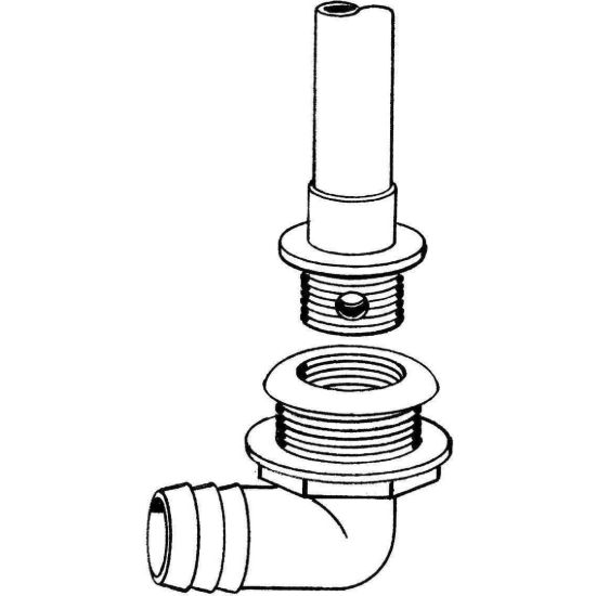 T-H MARINE 90 DEGREE 12' DRAIN TUBE - ODT190DP