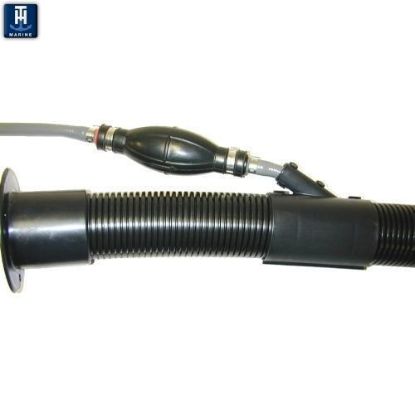 T-H MARINE 2' BLK RIGGING FLANGE W/ FUEL HOSE - RFFHP1DP