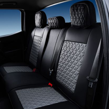 SEAT CVR SOL BUNDLE 4 FULL  FRNT & REAR BLK/GRY - 04SBG