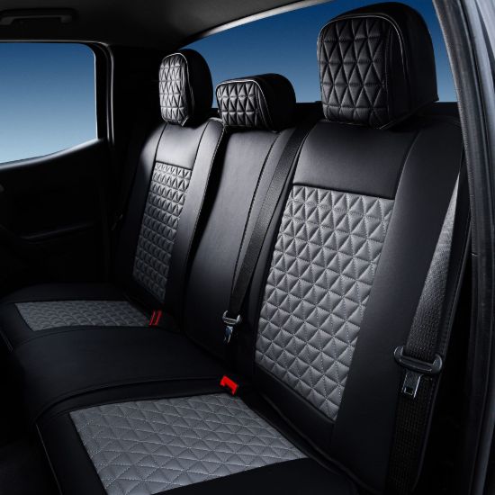 SEAT CVR SOL BUNDLE 5 FULL  FRNT & REAR BLK/GRY - 05SBG