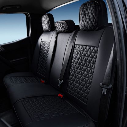SEAT CVR SOL BUNDLE 6 FULL  FRNT & REAR BLK - 06SBL