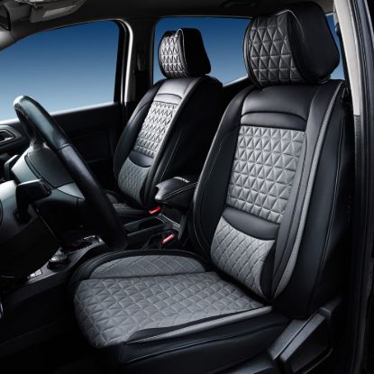 SEAT CVR SOL BUNDLE F FRNTS ONLY BLK/GRY - FFFBG