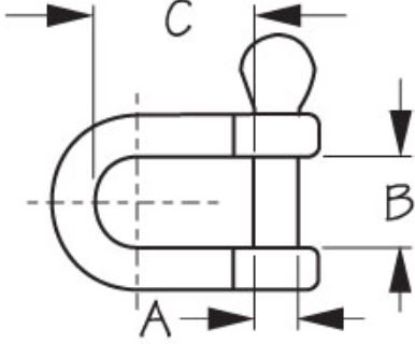 SEA DOG STAINLESS CAST 316 D SHACKLE - - 1470061