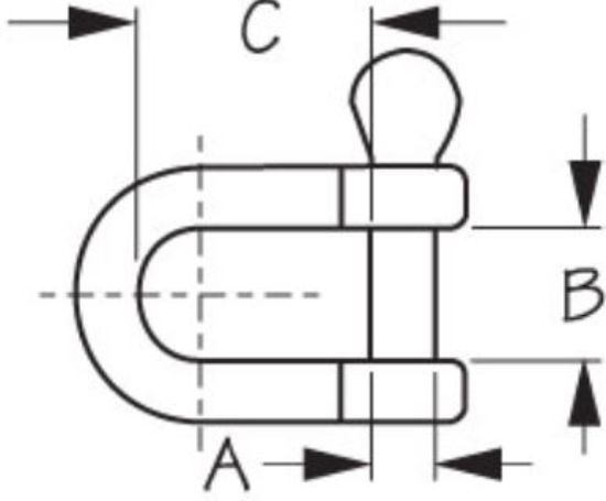 SEA DOG STAINLESS CAST 316 D SHACKLE - - 1470101