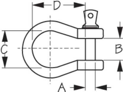 SEA DOG GALVANIZED ANCHOR SHACKLE 5/16 - 1478081