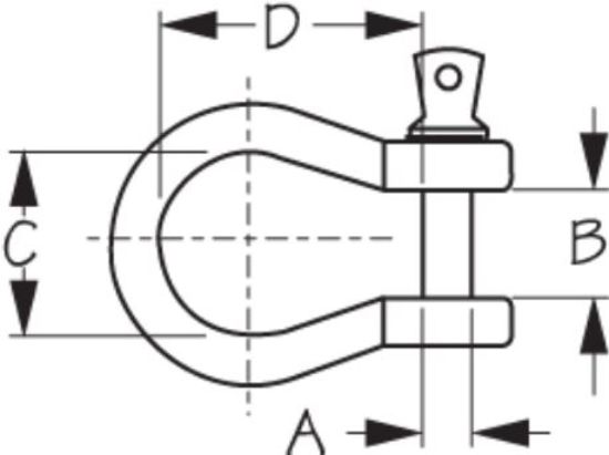 SEA DOG GALVANIZED ANCHOR SHACKLE 5/16 - 1478081