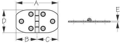SEA DOG STAINLESS DOOR HINGE - 2-3/4' - 2010301