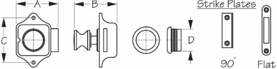 SEA DOG PUSH BUTTON RIM LATCH - SS AND - 2253001
