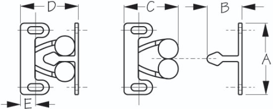 SEA DOG NYLON TWIN ROLLER DOOR CATCH - - 2271411
