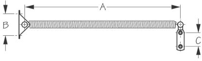 SEA DOG SS HATCH SPRING 8-3/4' W/CABLE L-MO - 321650