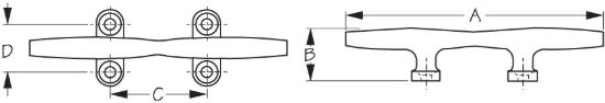 SEA DOG STAINLESS OPEN BASE CLEAT 6' - 416061