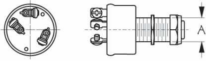 SEA DOG BRASS 3-POSITION KEY SWITCH - 4203501