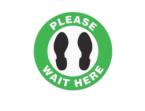 TOP TAPE PLEASE WAIT HERE FLOOR SIGN (17  DI - FS1046V
