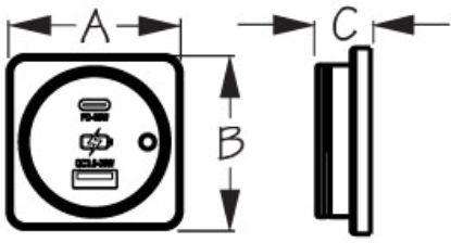 SEA DOG USB-A/USB-C SQUARE SURFACE MT - 426531