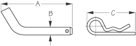 SEA DOG ZINC PLATED STEEL RECEIVER PIN - 7510621