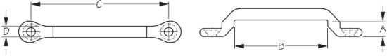 SEA DOG CHROME BRASS TIE DOWN EYESTRAP - 812521