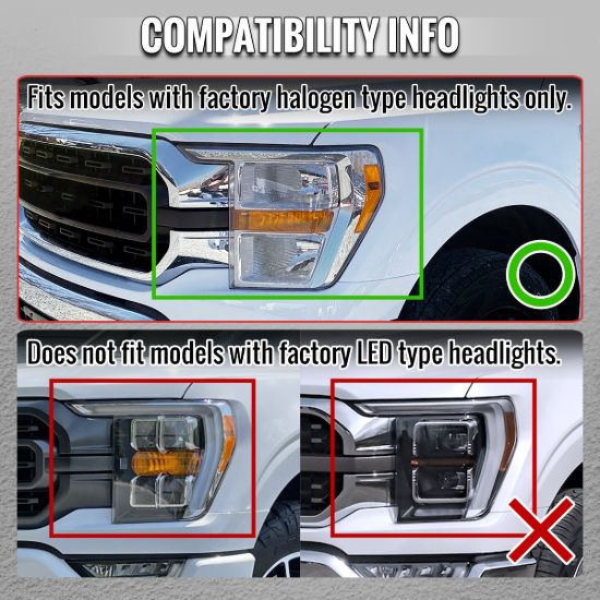 SPEC-D TUNIN FORD F150 WHITE AND AMBER DUAL COLO - 15021HSQRS