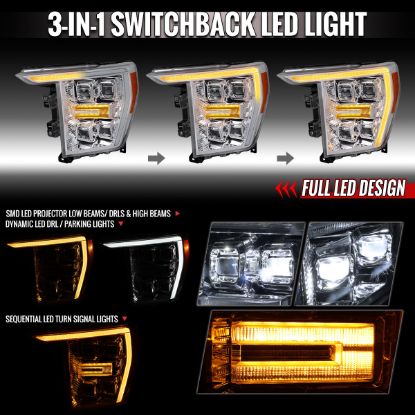 SPEC-D TUNIN FORD F150 WHITE AND AMBER DUAL COLO - 15021LSQRS