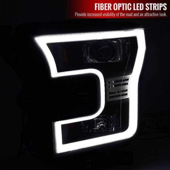 SPEC-D TUNIN LED RIM PROJECTOR HEADLIGHTS BLACK - F15015JMTM