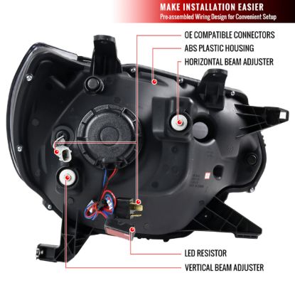 SPEC-D TUNIN PROJECTOR HEADLIGHTS- BLACK - PTAC12JMTM