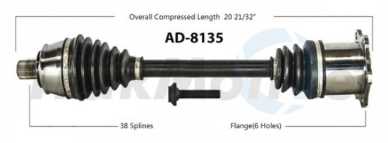 TRAKMOTIVE NEW CV AXLE - AD8135