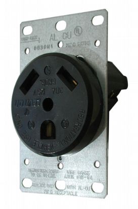 VALTERRA LLC 30 AMP RECEPTACLE - BLK - 3830