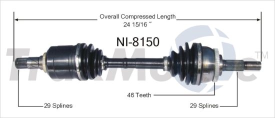 TRAKMOTIVE NEW CV AXLE - NI8150