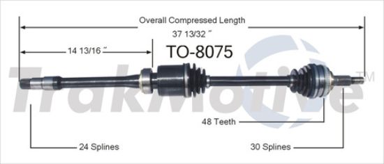 TRAKMOTIVE NEW CV AXLE - TO8075