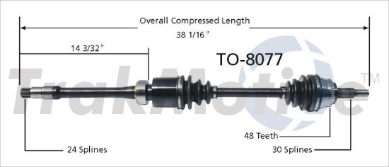 TRAKMOTIVE NEW CV AXLE - TO8077