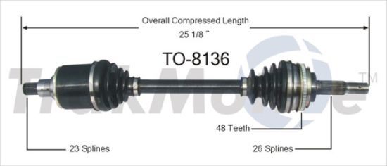 TRAKMOTIVE NEW CV AXLE - TO8136