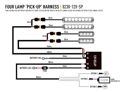TRIPLERLIGHT 4-LAMP HARNESS KIT (2-PIN) - 823012VSP
