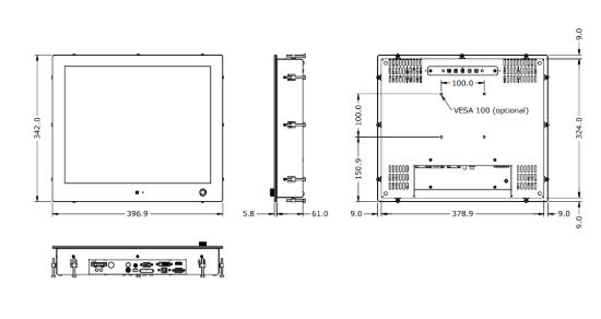 SEATRONX MONITOR 17 4:3 SUNLIGHT TOUCH DC - SRT17