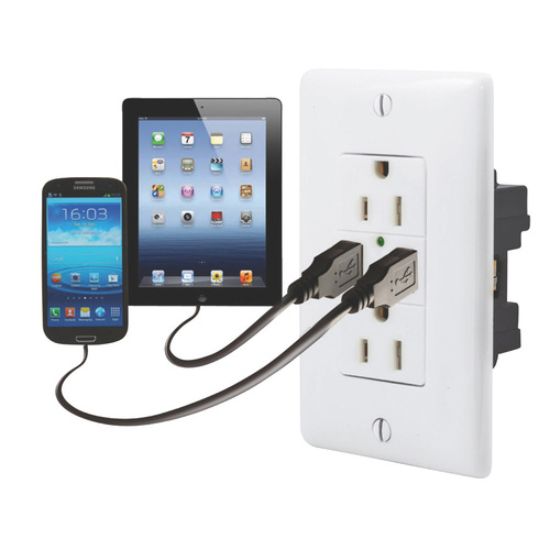 VALTERRA LLC 120V USB CHGR DBLE WHI - 61070USB