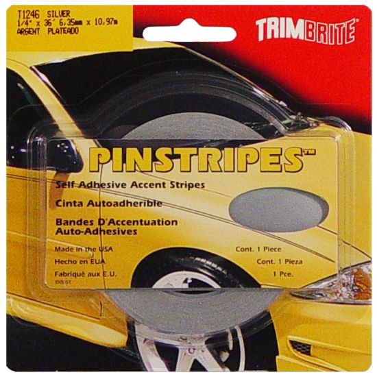TRIMBRITE TRIM STRIPE 1/4  SILVER - T1246