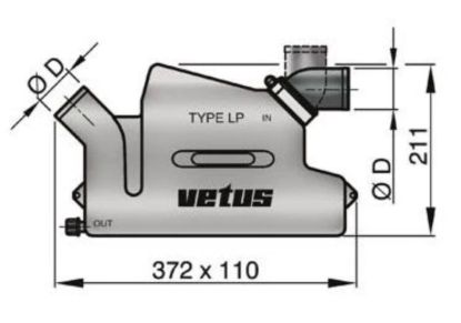 VETUS WATERLOCK TYPE LP50  WITH ROTATING - WLOCKL50R