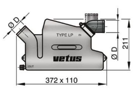 VETUS WATERLOCK TYPE LP50  WITH ROTATING - WLOCKL50R