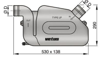 VETUS PLASTIC WATERLOCK2.4'FOR LONG HOSES - WLOCKLP60