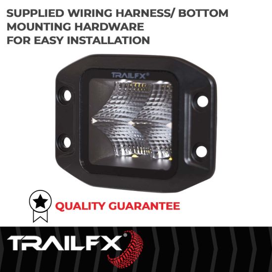 TRAILFX BLACK POD 4X5W FLUSH MOUNT FLOOD SI - 2X2CFFMB