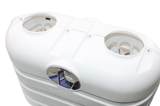 FLAME KING DUAL 30LB LP PROPANE TANK COVER - W - PCCRV30WHT